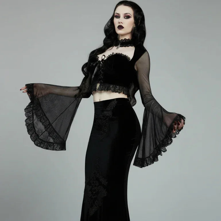 Flared Lace Top - My Aura - myauragoth.com