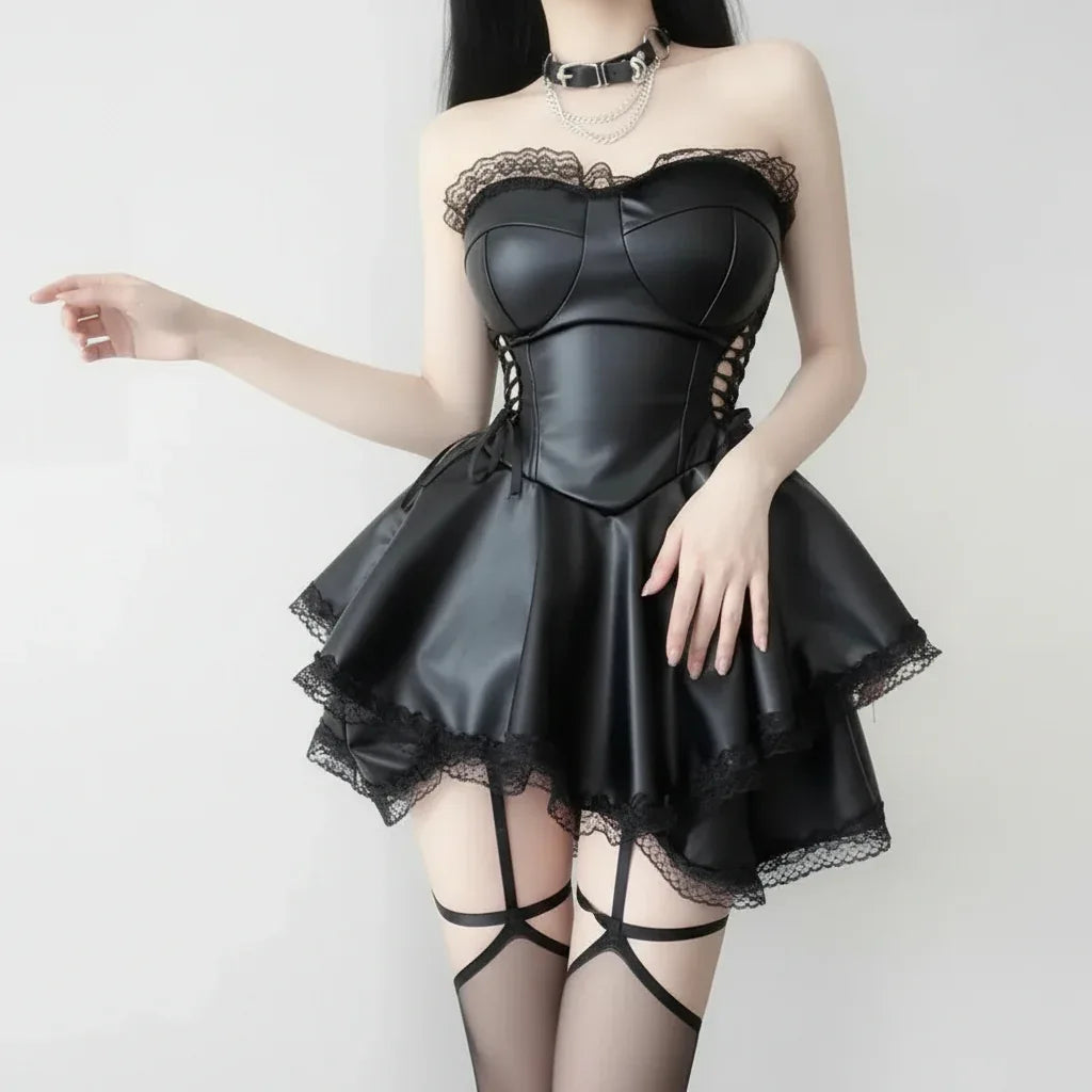 Women's Leather Dress - My Aura - myauragoth.com