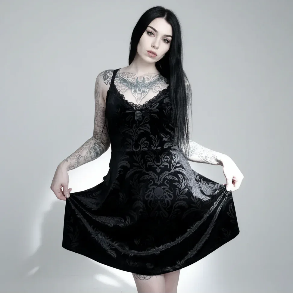 Floral Purple Dress - My Aura - myauragoth.com