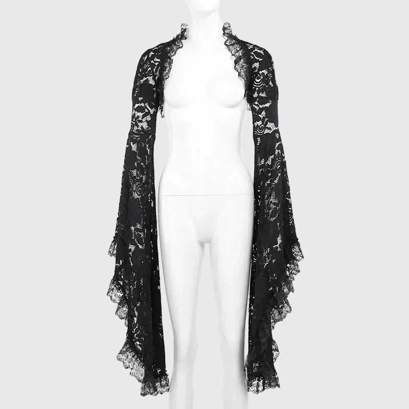 Gothic Classic Lace Mesh Crop Top