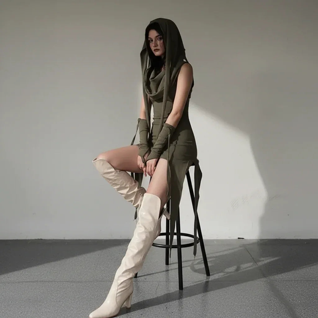 Women's Hooded Mini Dress - My Aura - myauragoth.com