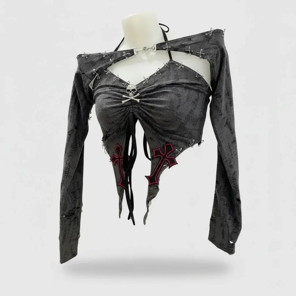 Women's Skull Top - My Aura - myauragoth.com