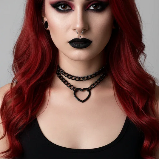 Women's Heart Choker - My Aura - myauragoth.com