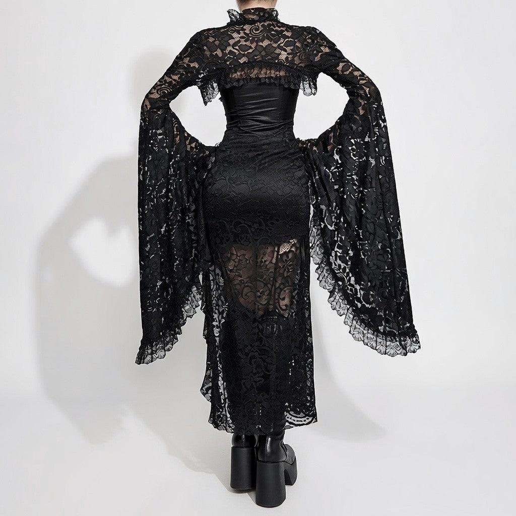 Gothic Classic Lace Mesh Crop Top