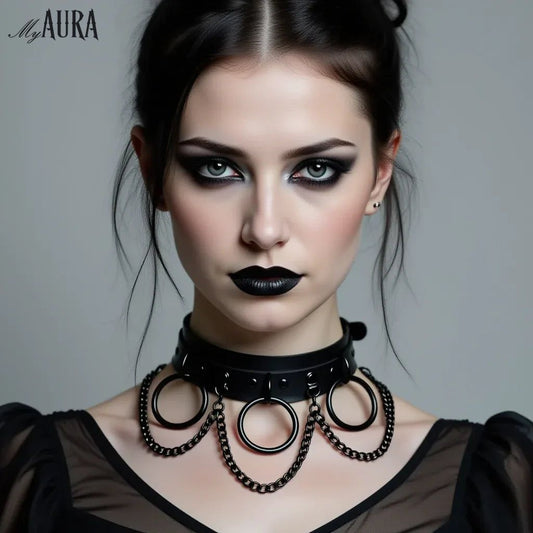 Black Punk Choker - My Aura - myauragoth.com