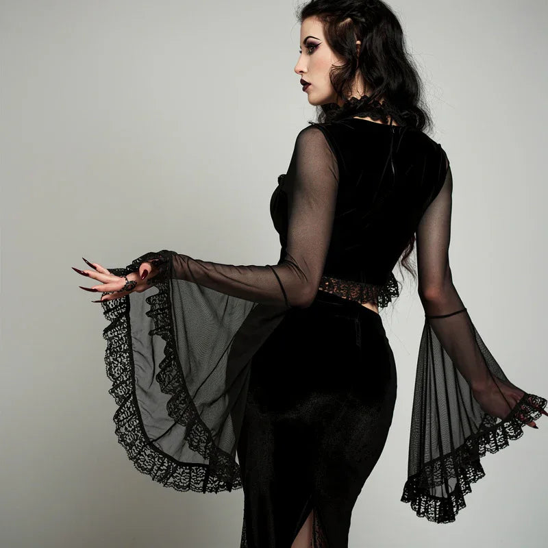 Flared Lace Top - My Aura - myauragoth.com