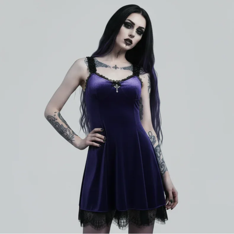 Women's Velvet Dress - My Aura - myauragoth.com