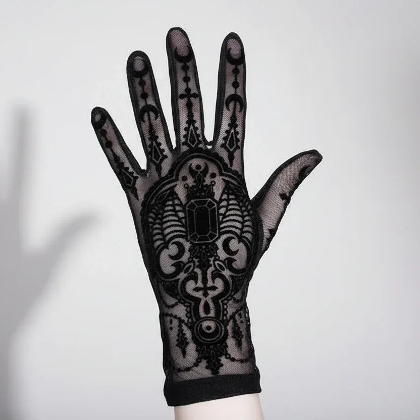 Bejewelled Bat Gloves - My Aura - myauragoth.com