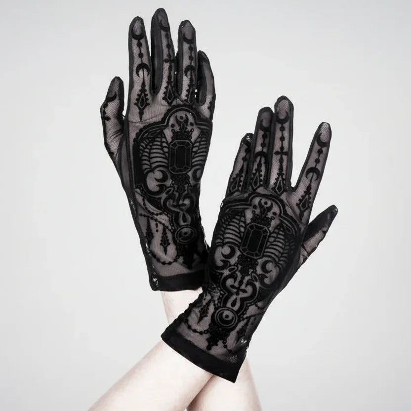 Bejewelled Bat Gloves - My Aura - myauragoth.com