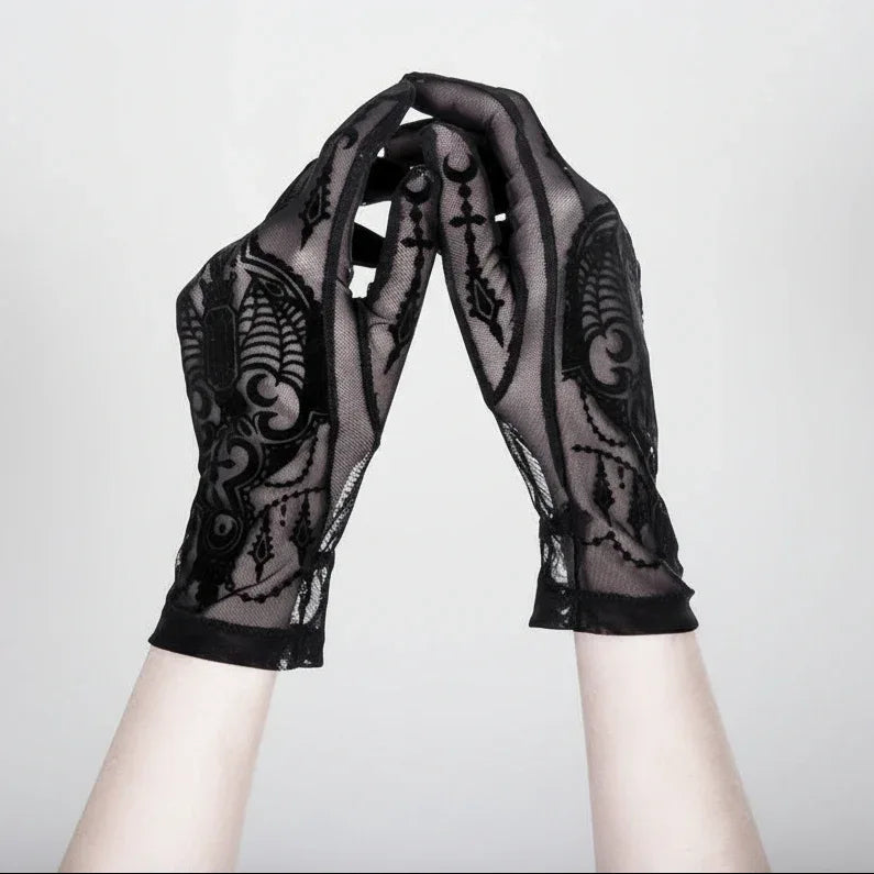 Bejewelled Bat Gloves - My Aura - myauragoth.com
