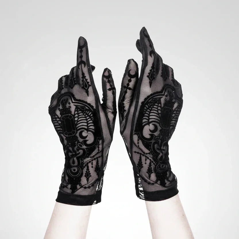 Bejewelled Bat Gloves - My Aura - myauragoth.com