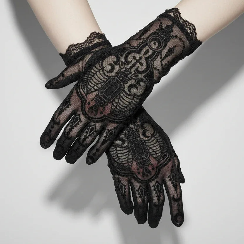 Bejewelled Bat Gloves - My Aura - myauragoth.com