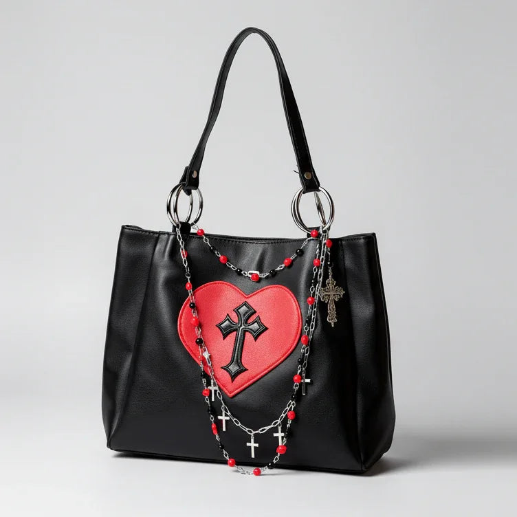 Women's Gothic Leather Bag Black - My Aura - myauragoth.com