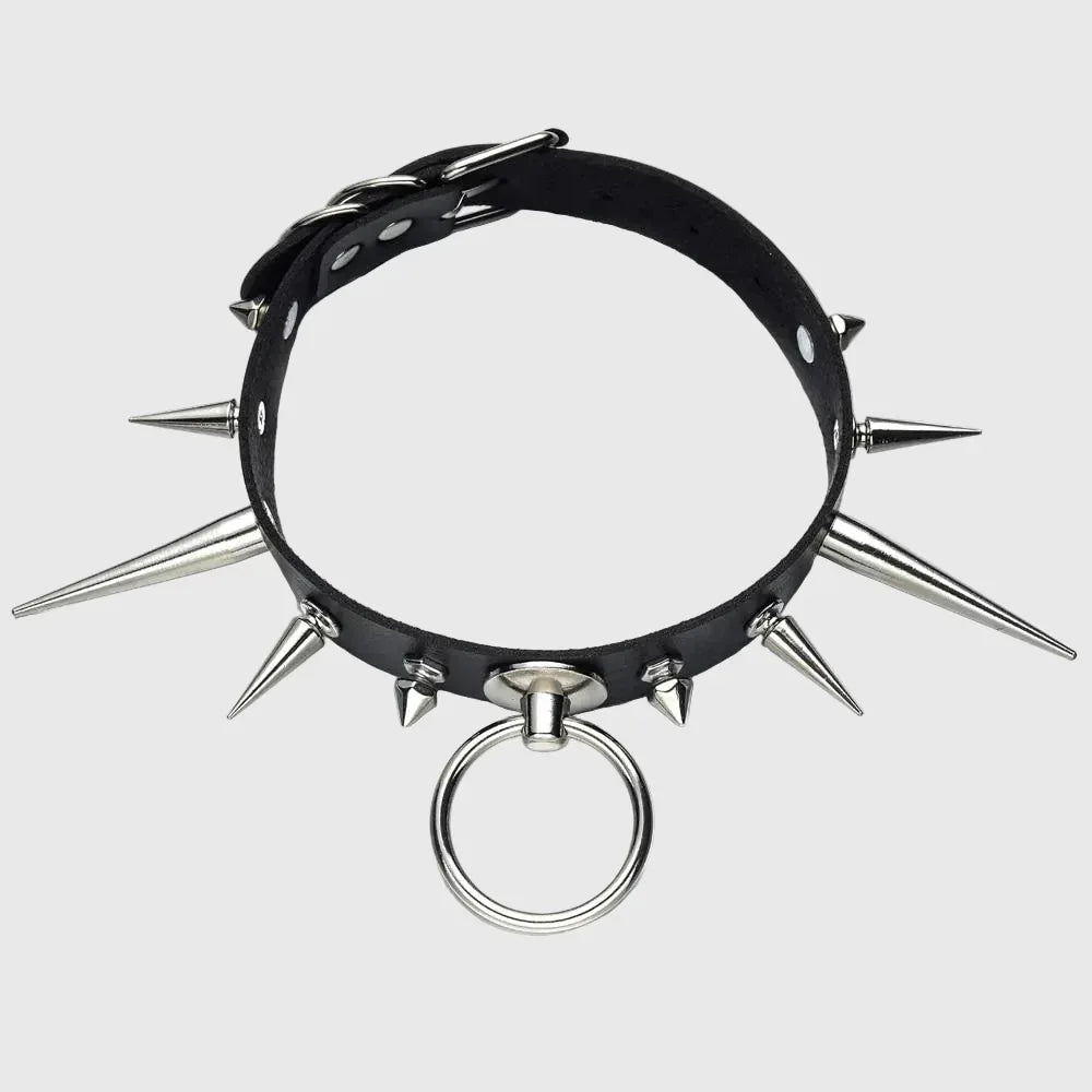 Punk Long Spike Choker - My Aura - myauragoth.com