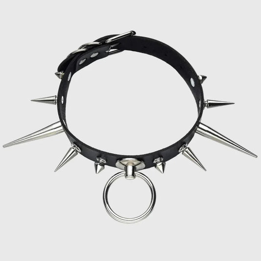 Punk Long Spike Choker - My Aura - myauragoth.com