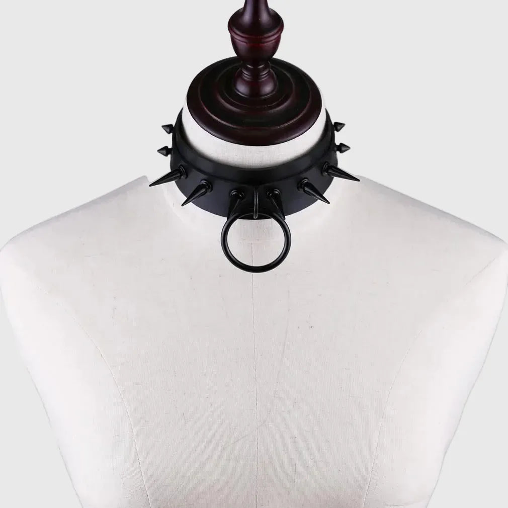 Matte Spiked O-Ring Collar - My Aura - myauragoth.com