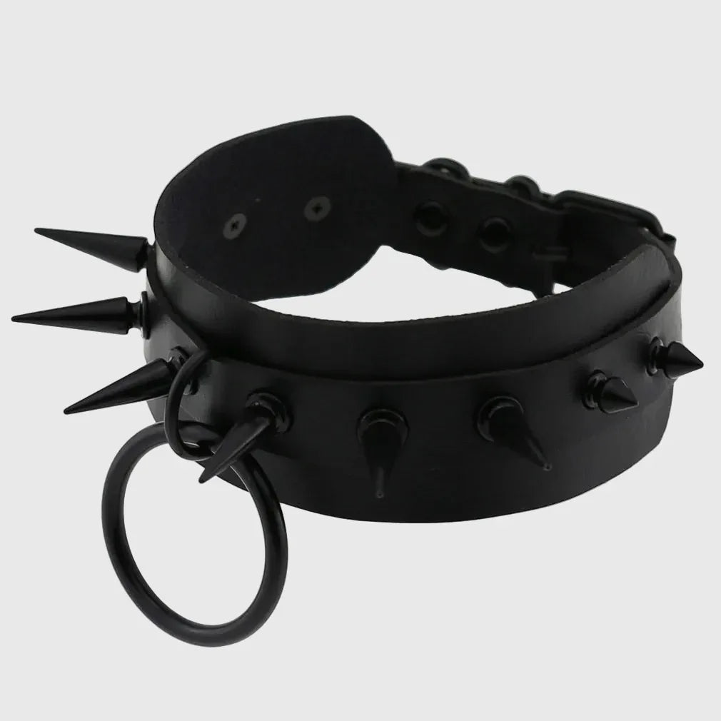 Matte Spiked O-Ring Collar - My Aura - myauragoth.com