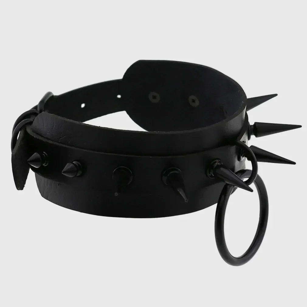 Matte Spiked O-Ring Collar - My Aura - myauragoth.com