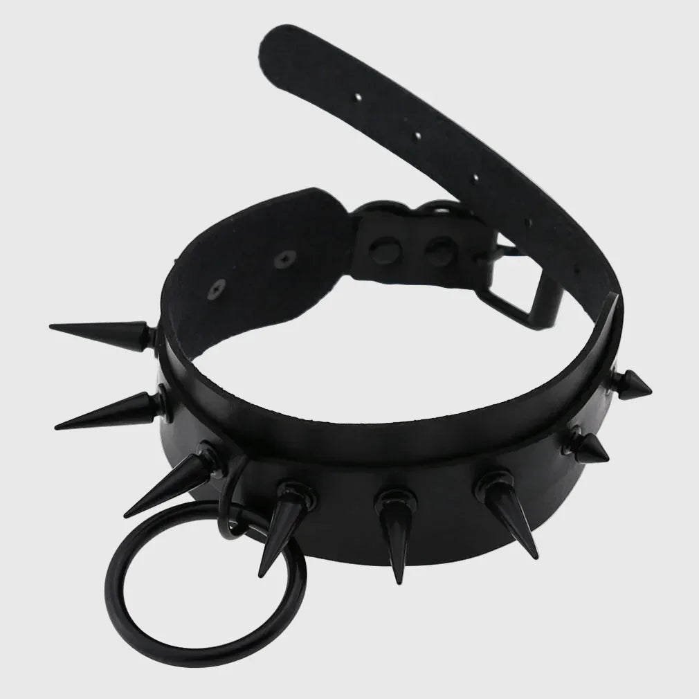 Matte Spiked O-Ring Collar - My Aura - myauragoth.com