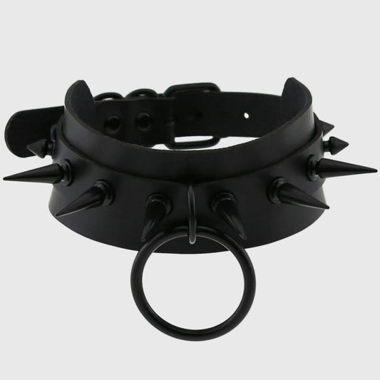 Matte Spiked O-Ring Collar - My Aura - myauragoth.com