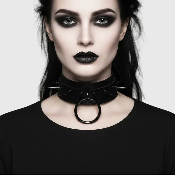 Matte Spiked O-Ring Collar - My Aura - myauragoth.com