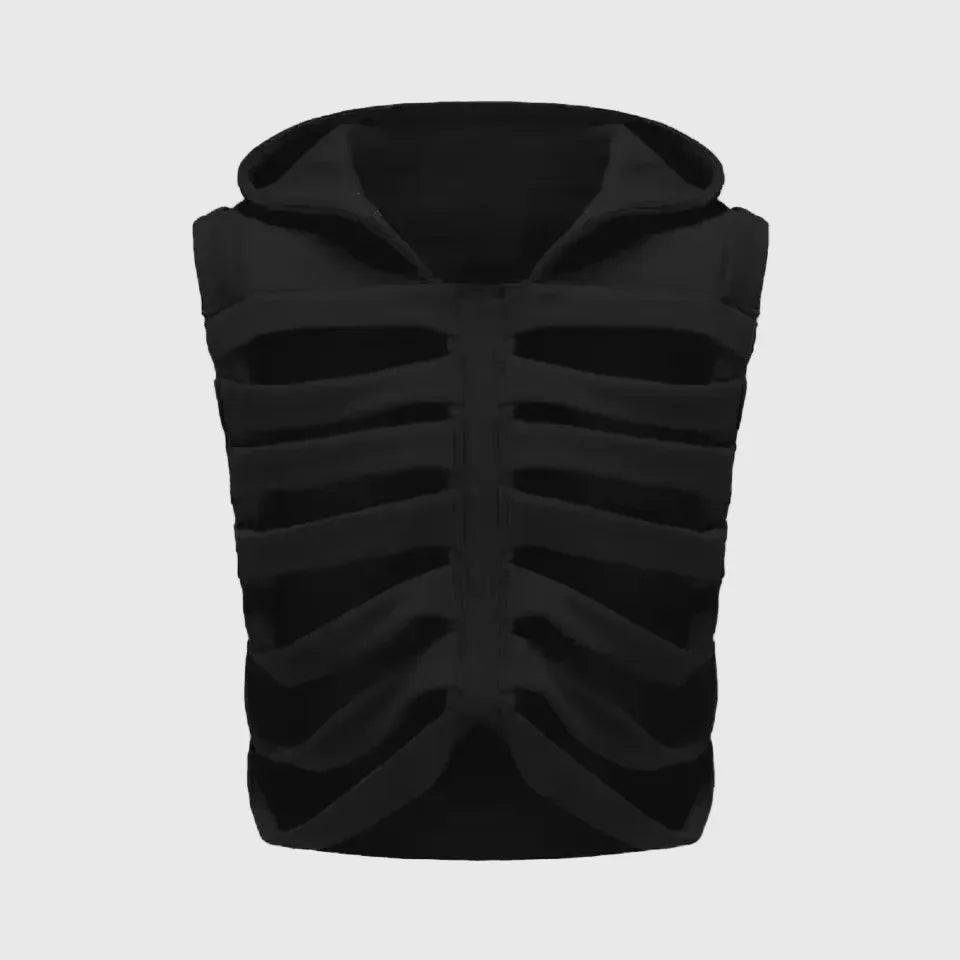 Skeleton Hooded Vest - My Aura - myauragoth.com