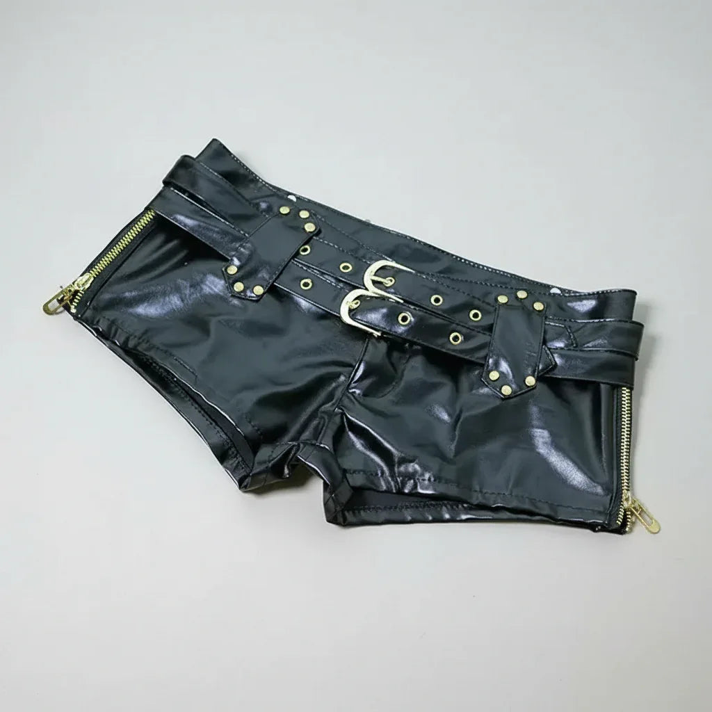 Women's Leather Shorts - My Aura - myauragoth.com