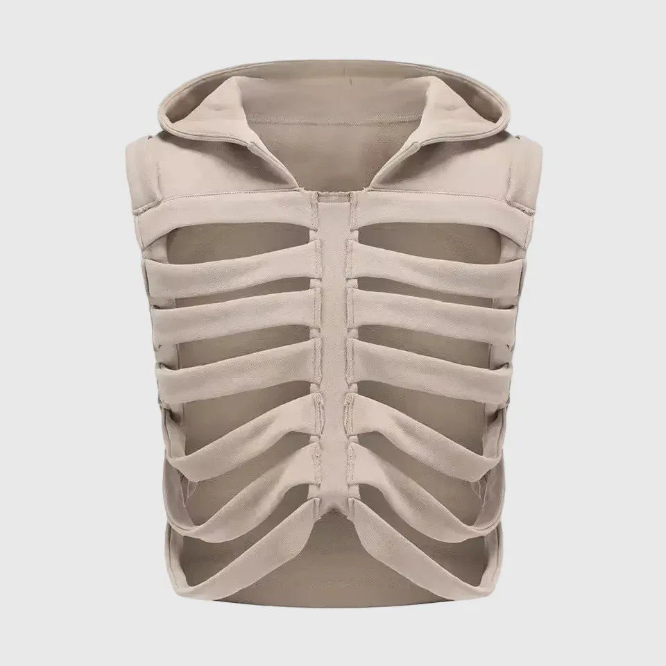 Skeleton Hooded Vest - My Aura - myauragoth.com