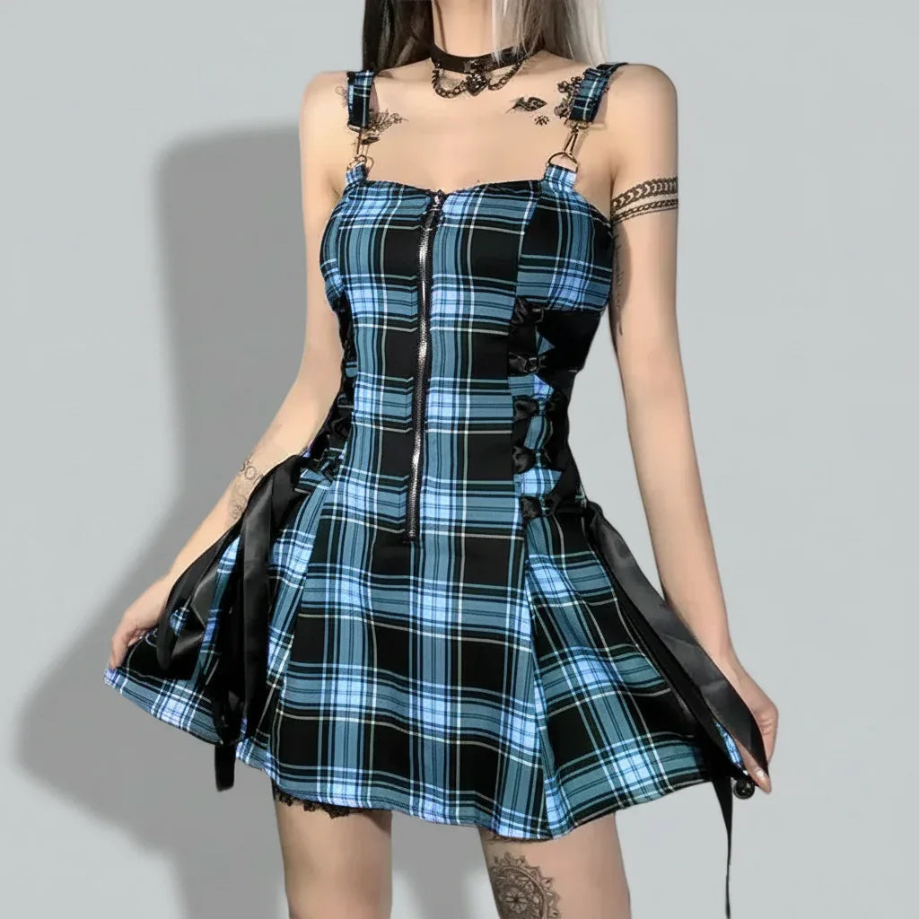 Gothic Plaid Dress - My Aura - myauragoth.com