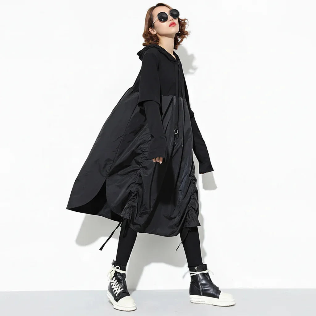 Women's Long Hooded Dress Black - My Aura - myauragoth.com