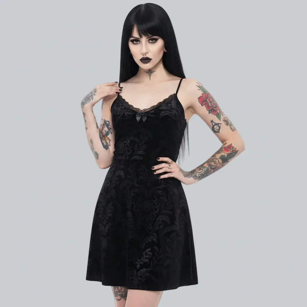 Floral Purple Dress - My Aura - myauragoth.com